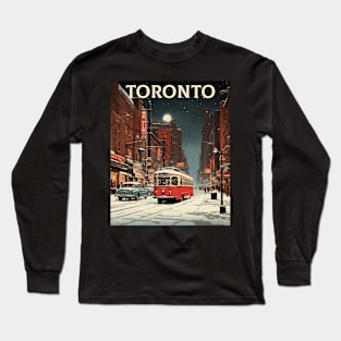 Toronto Canada Vintage Poster Tourism 2 Long Sleeve T-Shirt